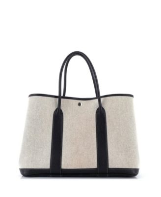 36 Garden Party Tote Toile and Leather