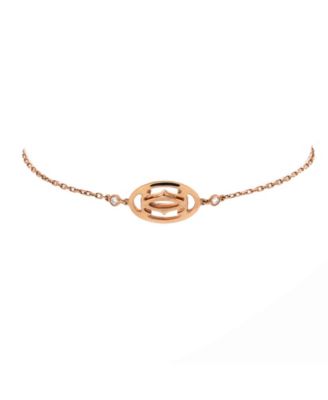  Double C de Cartier Bracelet 18K Rose Gold with Diamonds