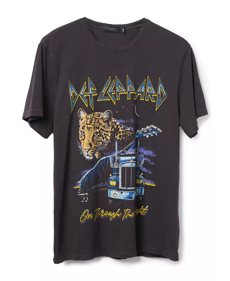 Junk Food Clothing Def Leppard On Through the Night Vintage Tee