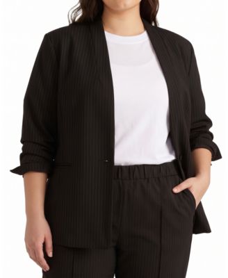 Women's Plus Lennox Collarless Ponte Blazer