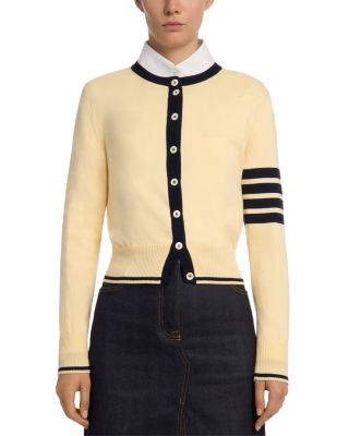 Stretch Cotton Crewneck Cardigan