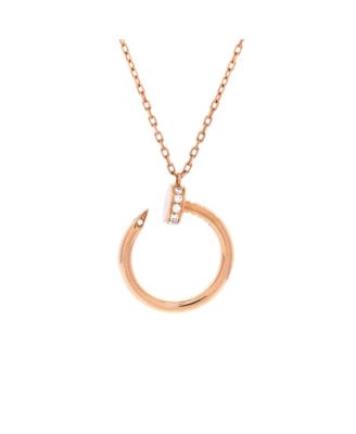  Juste un Clou Pendant Necklace 18K Rose Gold with Diamonds, 16"