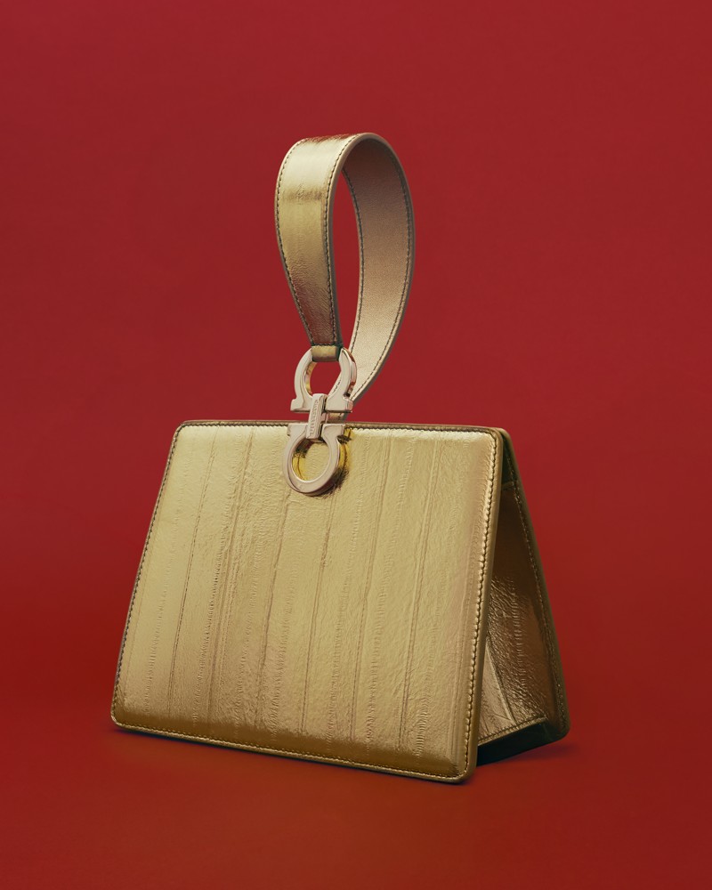 FERRAGAMO Small Metallic Leather Clutch - Exclusive by Bloomingdale's