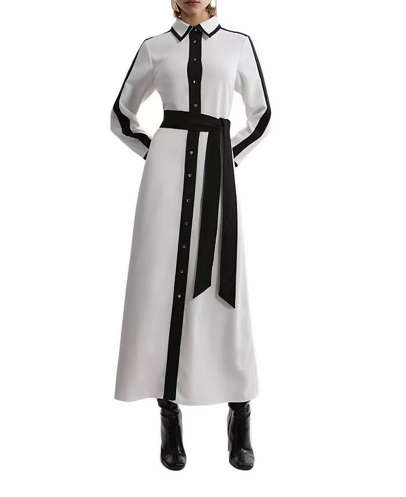 Karen Millen Petite Belted Midi Shirt Dress