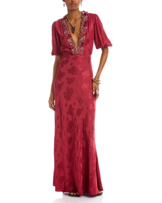Marlene Embellished V Neck Dress