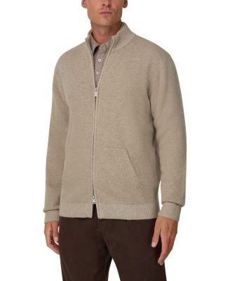  Full-Zip Cashmere Blend Plated Roll Neck Jumper