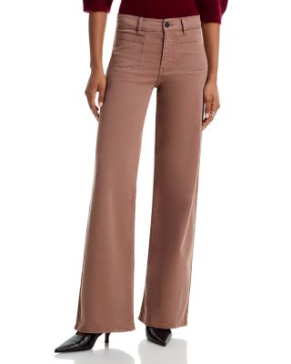 Le Slim High Rise Palazzo Jeans in Mauve