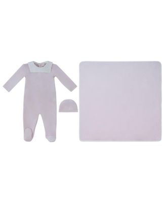  Girls' Classic Bib Footie, Hat & Blanket Set - Baby