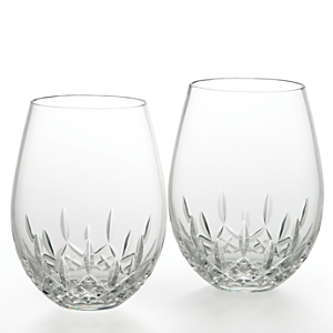 Waterford Lismore Nouveau Stemless Red Glasses, Set Of 2