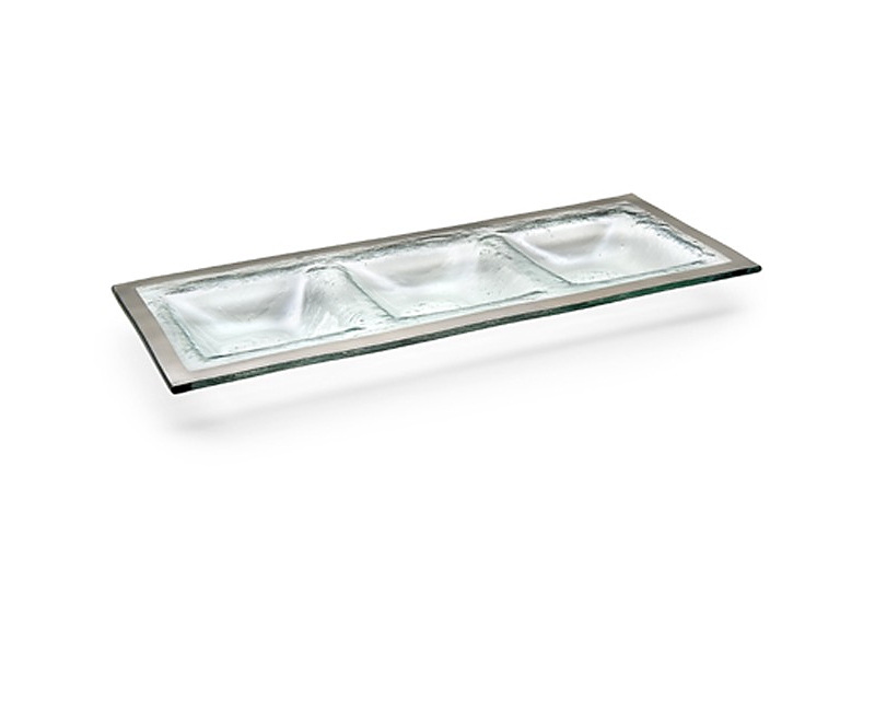 Annieglass Roman Antique 3-Section Tray