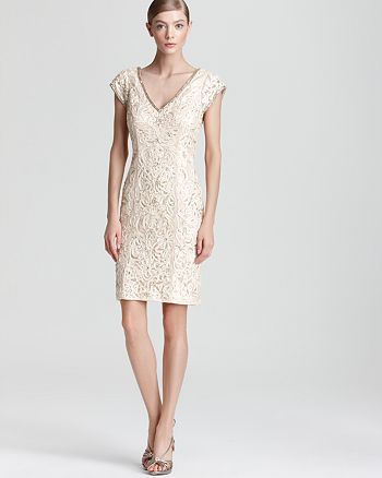 Sue Wong Cap Sleeve Dress - Embellished | Bloomingdale's