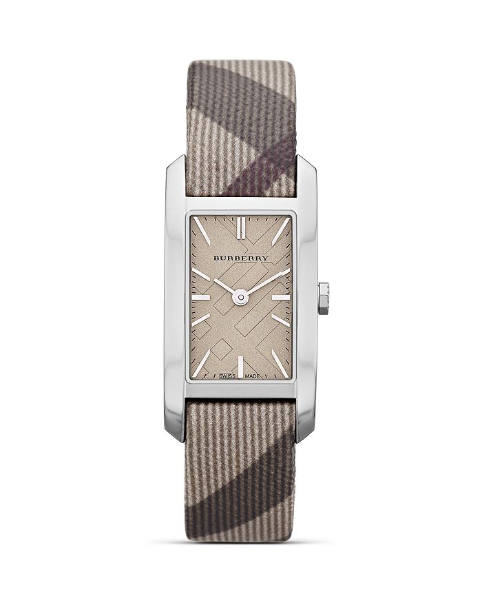 Burberry Tank Check Strap Watch, 20mm | Bloomingdale's
