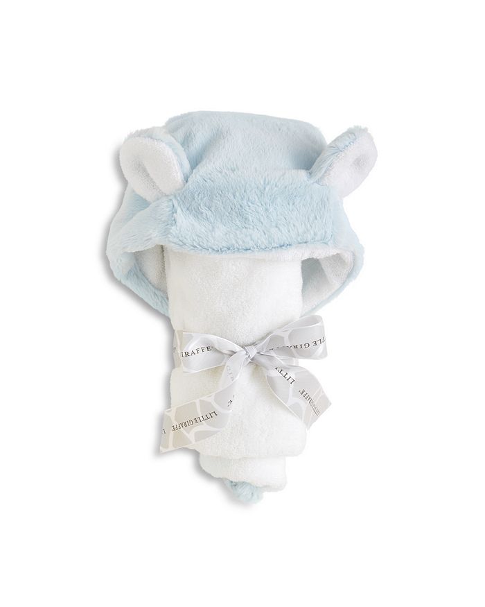 Little Giraffe Kids' Unisex Luxe Hooded Towel - Baby In Blue