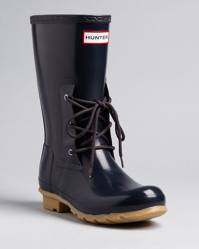 Hunter rain hotsell boots with laces