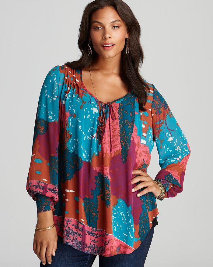 anna scholz plus Lace Up Kaftan Top with Camisole | Bloomingdale's