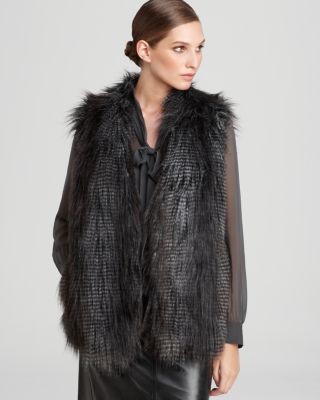 dkny fur vest