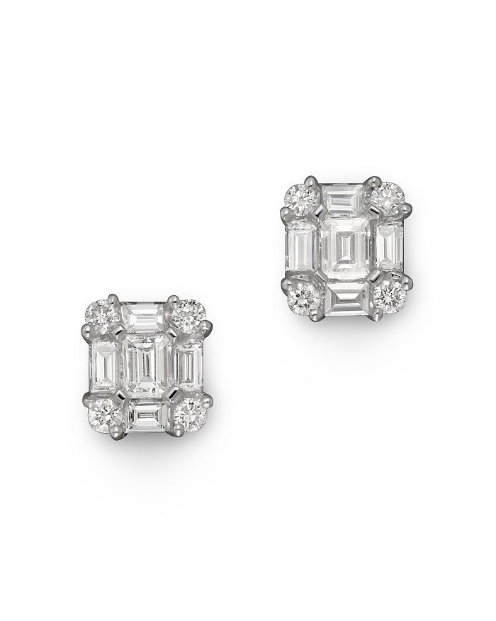 Bloomingdale's Diamond Mosaic Earrings in 14K White Gold, 0.85 ct.tw