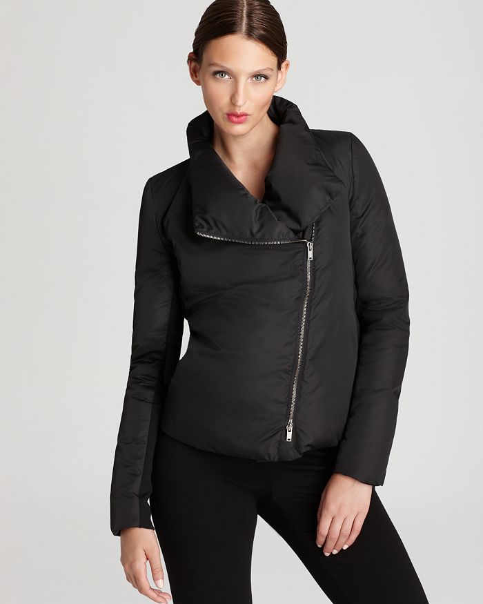 DKNY Long Sleeve Asymmetric Zip Puffer Jacket | Bloomingdale's