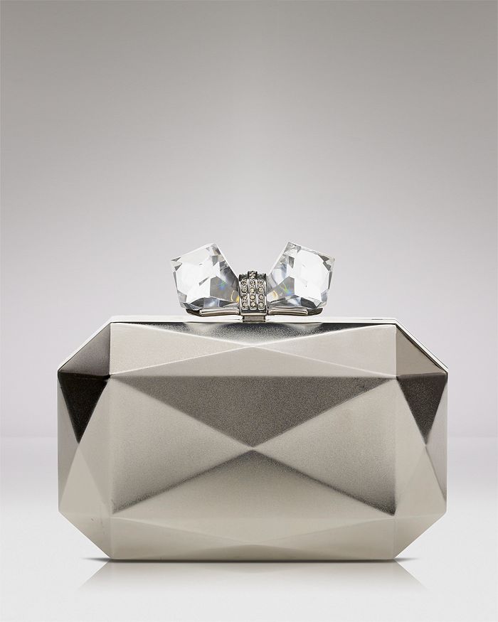 Overture Judith Leiber Clutch Faceted Rectangle Metal