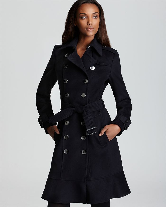 genopfyldning læsning Advarsel Burberry Coat - Littleton Double Breasted with Ruffle Hem | Bloomingdale's