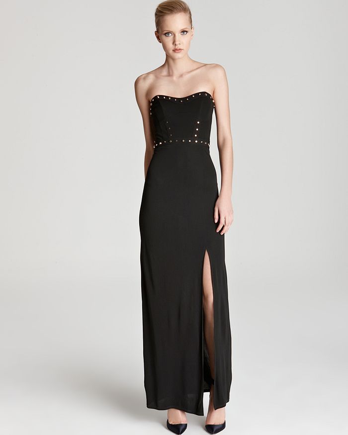 ABS by Allen Schwartz Strapless Gown Studded Bustier Bloomingdale's