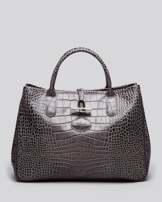 Longchamp Shoulder Bag - Roseau Croc Embossed | Bloomingdale's