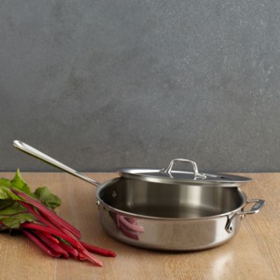 D3 Stainless Steel 4-Quart Saut&eacute; Pan with Lid