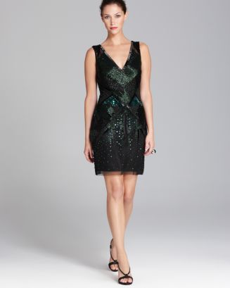 aidan mattox beaded v neck gown