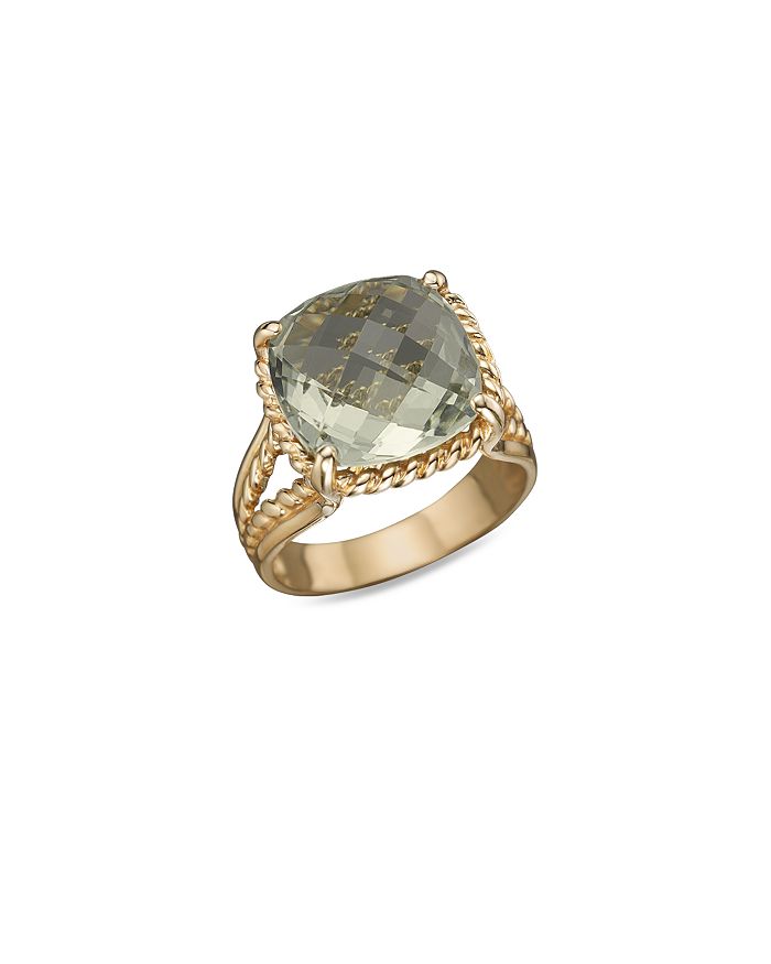 Bloomingdale's 14k Yellow Gold Prasiolite Ring - 100% Exclusive In Green/gold