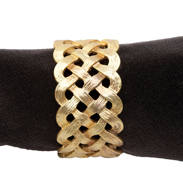 L'objet 4-piece Braided Napkin Ring Set In Gold
