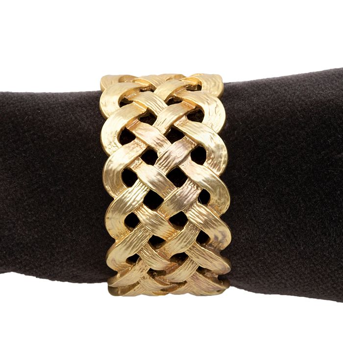 L'OBJET L'OBJET MATTE GOLD PLATED BRAID NAPKIN RINGS, SET OF 4,NJ3600