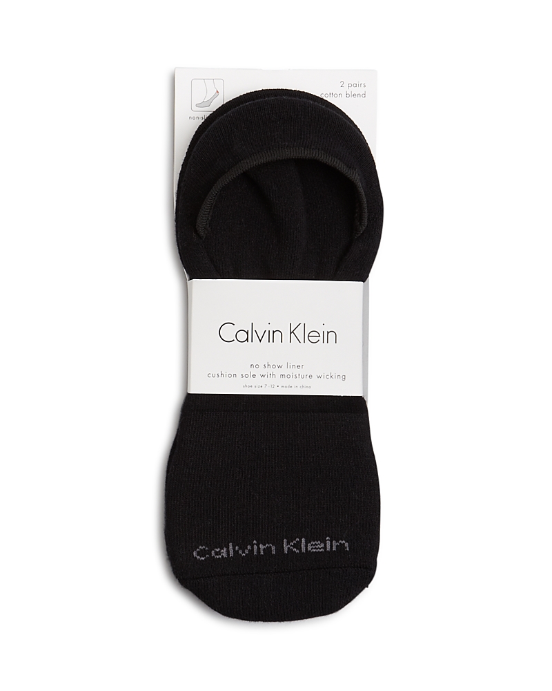 Calvin Klein 2-pack Performance No-show Socks In Black