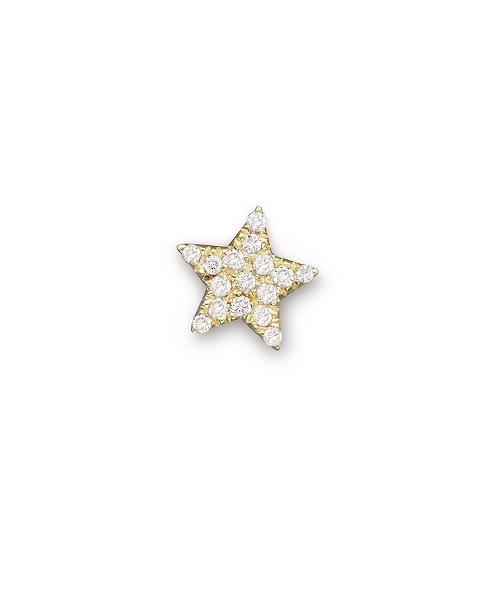 Meira T 14k Yellow Gold Single Stud Star Earring In White/gold
