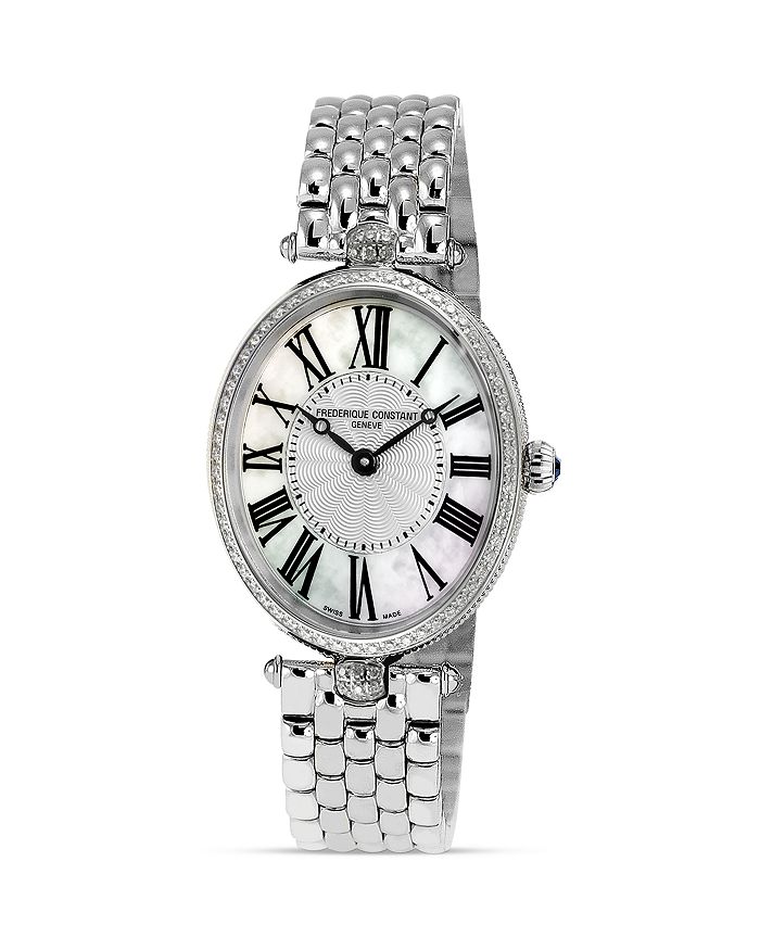 FREDERIQUE CONSTANT ART DECO OVAL STAINLESS STEEL WATCH, 30 X 25MM,FC-200MPW2VD6B