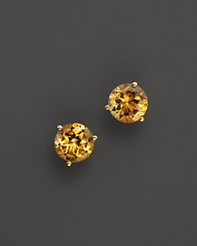 Bloomingdale's - Citrine Round Stud Earrings in 14K Yellow Gold - 100% Exclusive