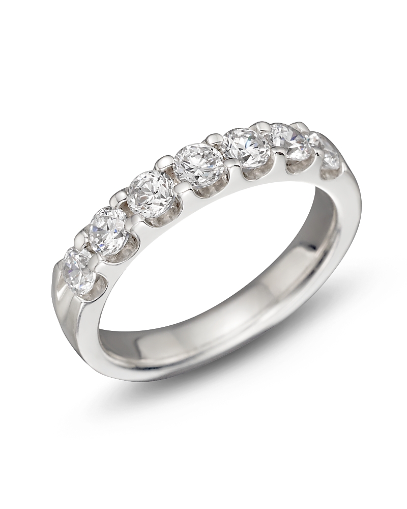 Diamond 7 Station Band in 18K White Gold, 1.0 tcw