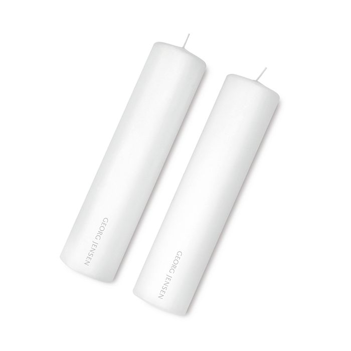 Shop Georg Jensen Candles, Set Of 2 In Silver