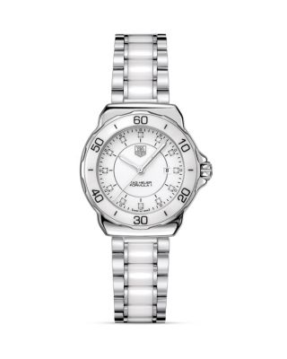 TAG Heuer - TAG Heuer Formula 1 Stainless Steel and White Ceramic Watch With Diamonds, 32mm