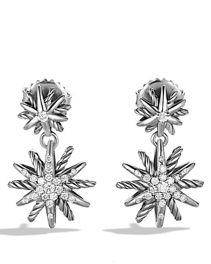David Yurman Starburst Double Drop Earrings with Diamonds