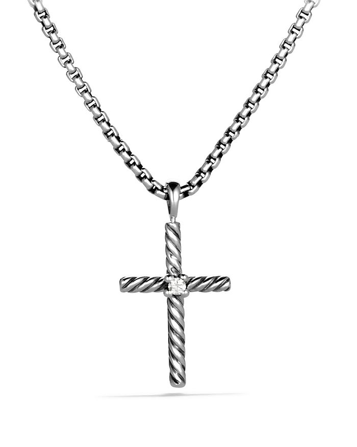 David Yurman - Cable Classics Cross Necklace with Diamond