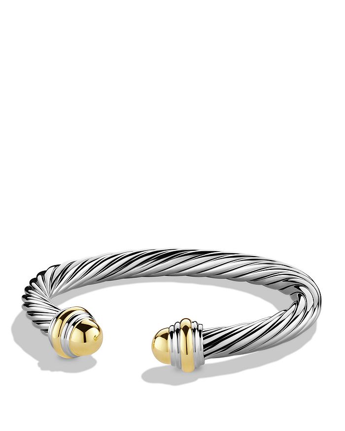 Shop David Yurman Cable Classic Bracelet With 14k Yellow Gold In Gold/silver