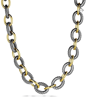Photos - Pendant / Choker Necklace David Yurman Oval Extra-Large Link Necklace with Gold, 17 Silver/Yellow Go 