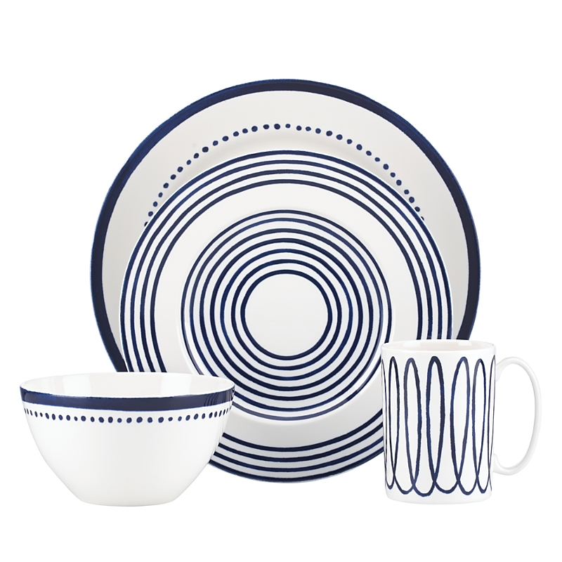Kate Spade New York Charlotte Street East 4-piece Place Setting In Blue