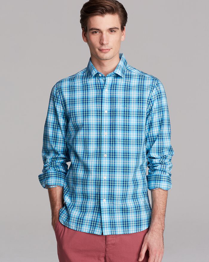 Shipley & Halmos Marine Check Button-Down Shirt - Slim Fit | Bloomingdale's