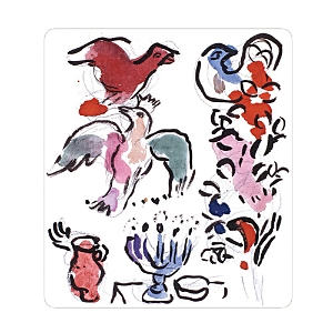 Bernardaud Marc Chagall Asher Tribe Rectangular Tray In Multi