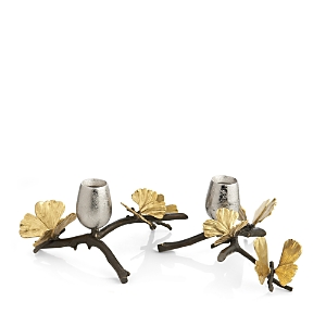Shop Michael Aram Butterfly Ginkgo Candleholder, Set Of 2 In Multi