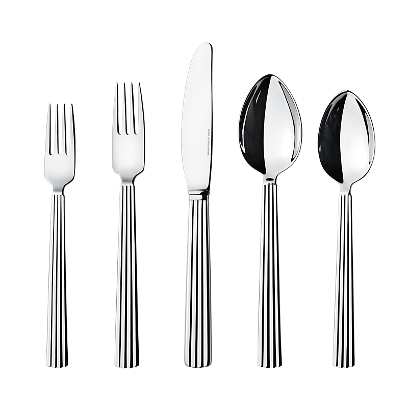 Georg Jensen Pyramid 5-piece Cutlery Gift Box In Silver