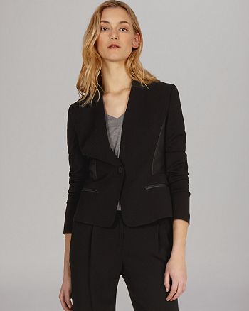 KAREN MILLEN Blazer - Modern Tailored Faux Leather | Bloomingdale's