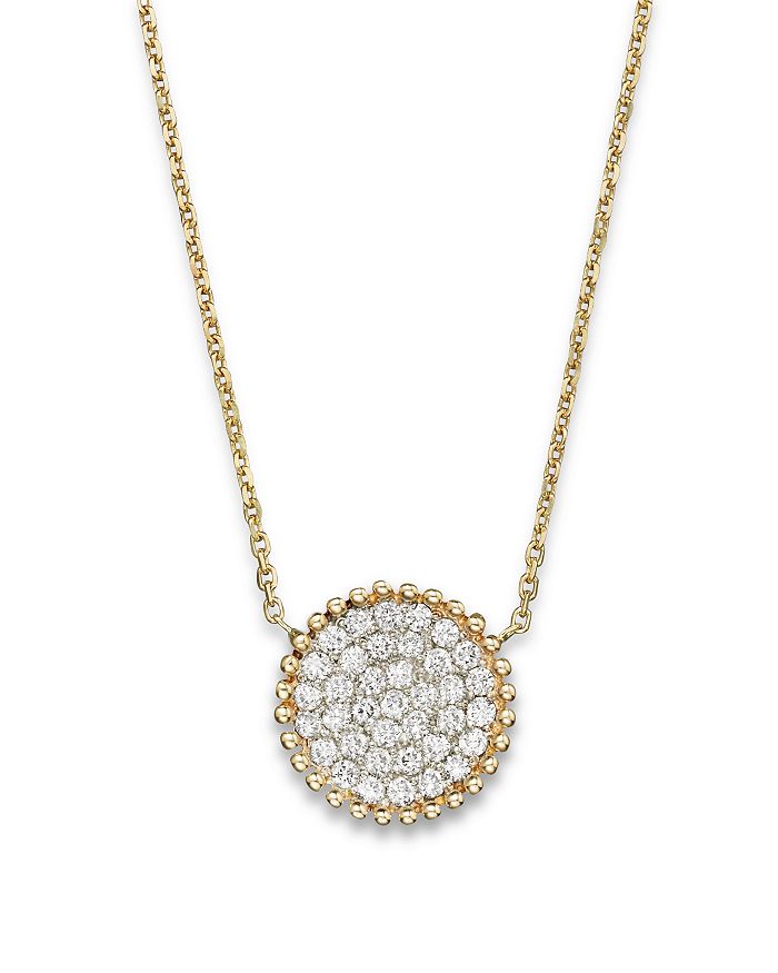 Bloomingdale's Diamond Pave Disk Pendant In 14k Yellow Gold, 0.55 Ct. T.w. - 100% Exclusive In Yellow Gold/white Diamonds