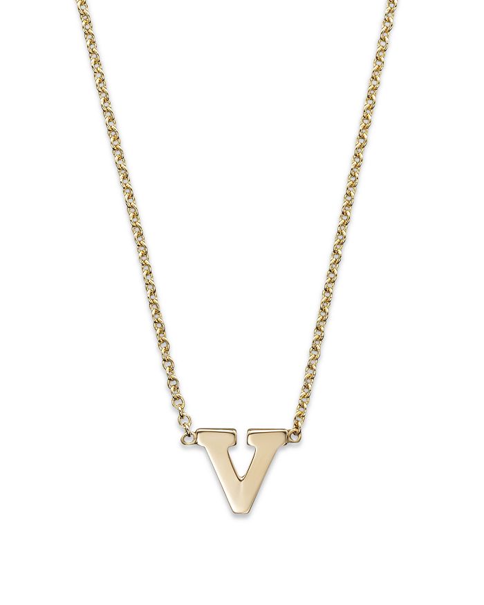 Zoë Chicco 14k Yellow Gold Initial Necklace, 16 In V